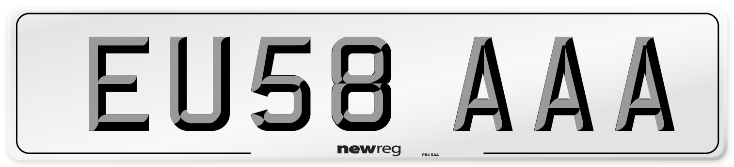 EU58 AAA Number Plate from New Reg